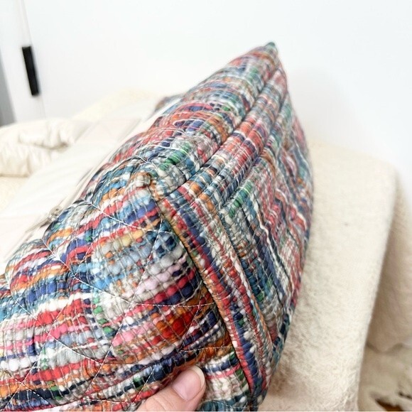 Authentic Chanel Coco Cocoon Nylon Tote Bag Tweed Print Cream Off White - Picture 10 of 15